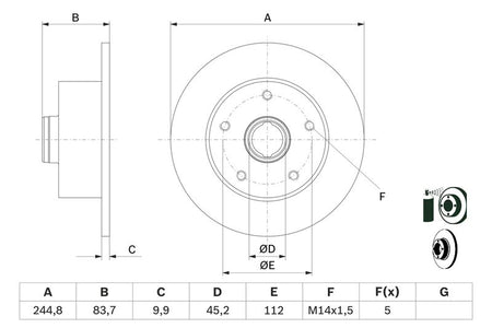 Bosch 0986478759 Brake Disc - 5