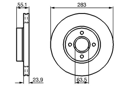 Bosch 0986478814 Brake Disc - 1