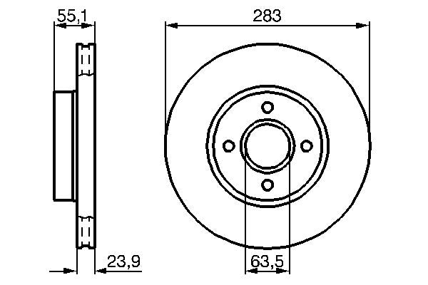 Bosch 0986478814 Brake Disc - 1