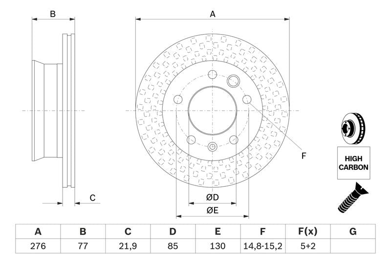 Bosch 0986478849 Brake Disc - 5