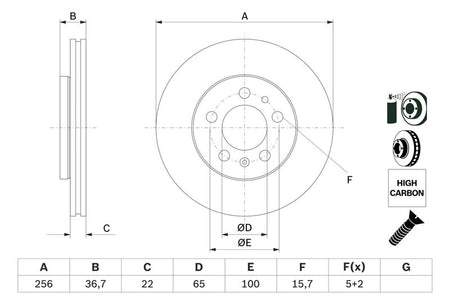 Bosch 0986478853 Brake Disc - 5