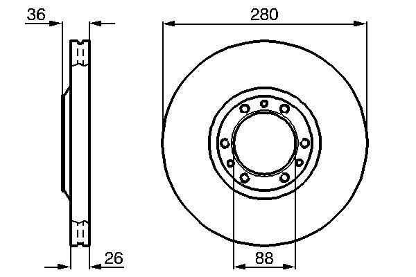 Bosch 0986478854 Brake Disc - 5