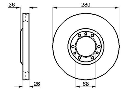 Bosch 0986478854 Brake Disc - 5