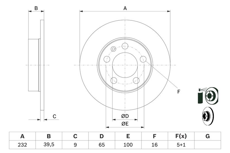 Bosch 0986478868 Brake Disc - 5