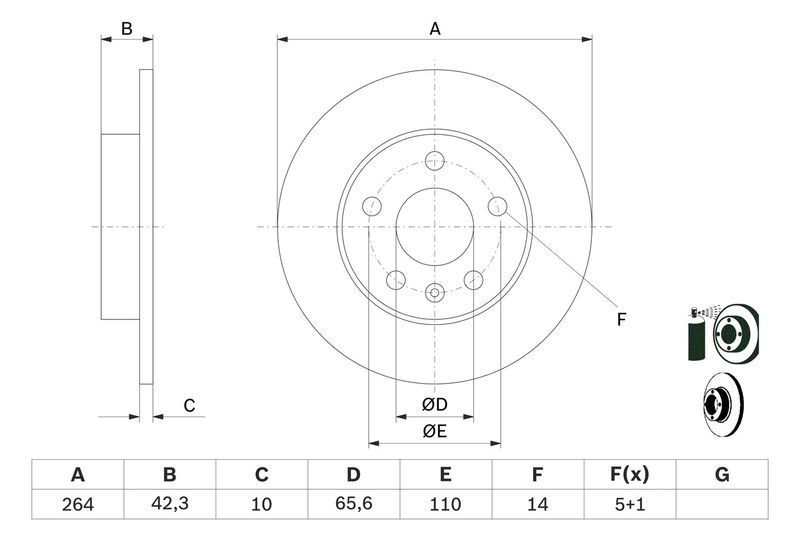 Bosch 0986478884 Brake Disc - 5