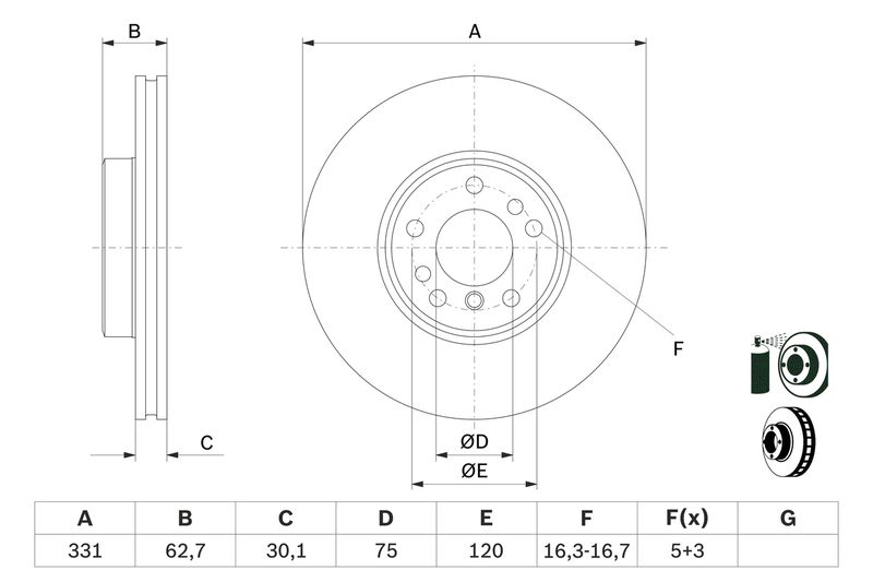 Bosch 0986478974 Brake Disc - 5