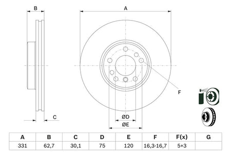 Bosch 0986478974 Brake Disc - 5