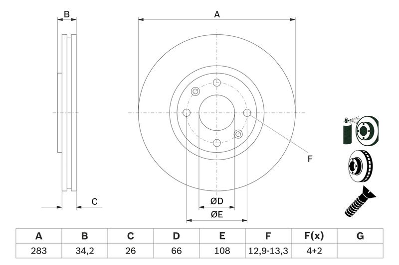 Bosch 0986478979 Brake Disc - 5