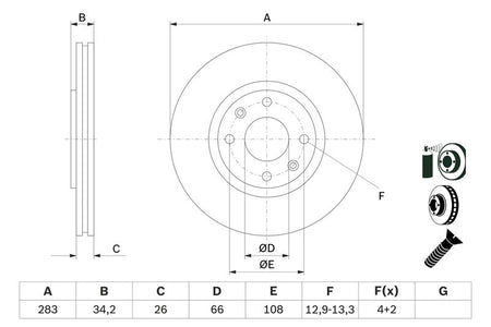 Bosch 0986478979 Brake Disc - 5