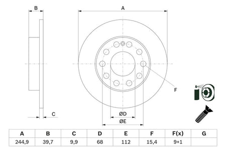 Bosch 0986478986 Brake Disc - 5