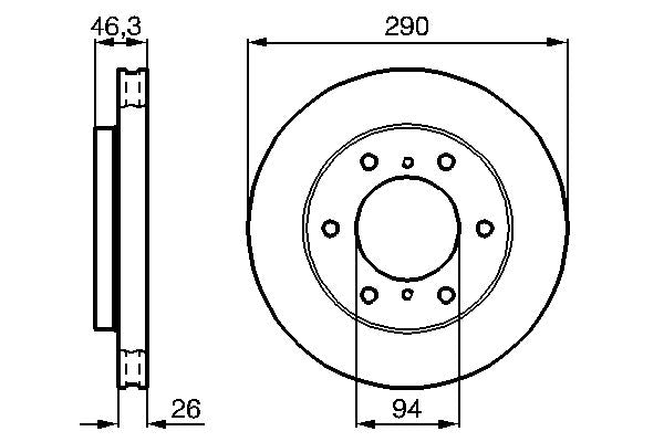 Bosch 0986478990 Brake Disc - 5