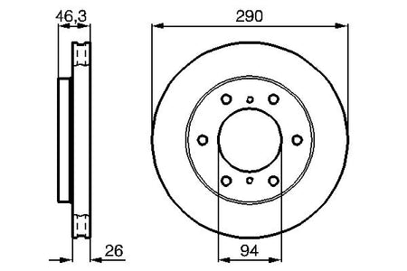 Bosch 0986478990 Brake Disc - 5