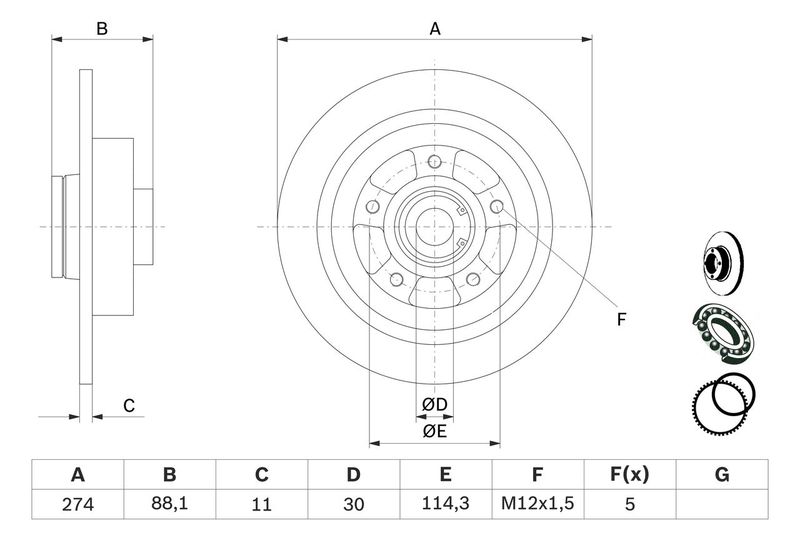 Bosch 0986479009 Brake Disc - 5