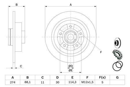 Bosch 0986479009 Brake Disc - 5
