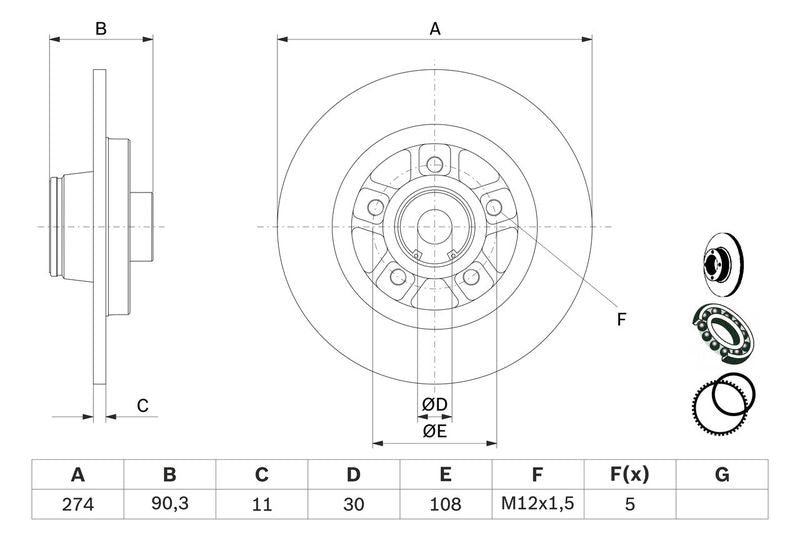 Bosch 0986479015 Brake Disc - 5
