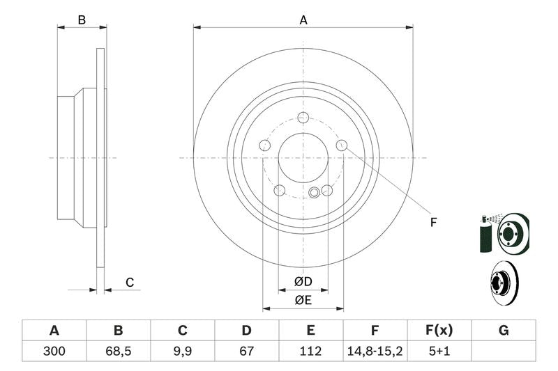 Bosch 0986479041 Brake Disc - 5