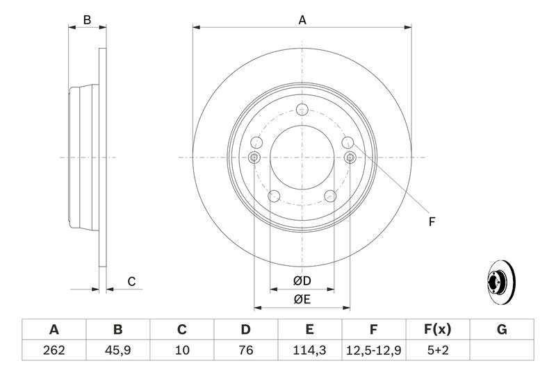 Bosch 0986479052 Brake Disc - 5