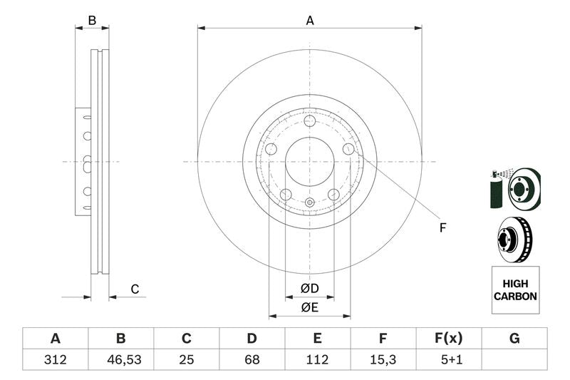 Bosch 0986479057 Brake Disc - 5