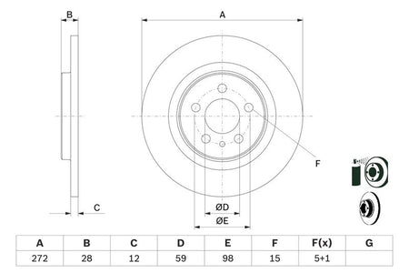 Bosch 0986479064 Brake Disc - 5