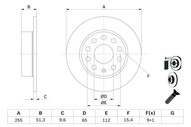 Bosch 0986479099 Brake Disc - 5