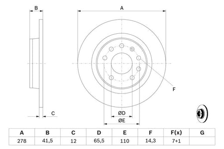 Bosch 0986479106 Brake Disc - 5
