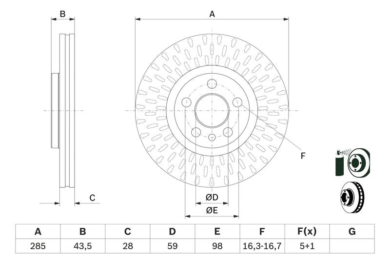 Bosch 0986479114 Brake Disc - 5