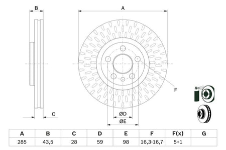 Bosch 0986479114 Brake Disc - 5