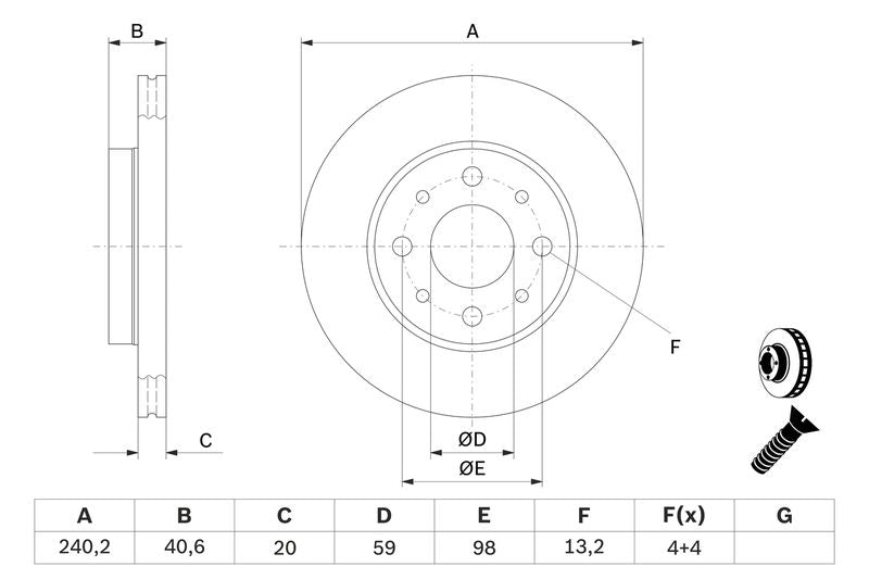Bosch 0986479121 Brake Disc - 5