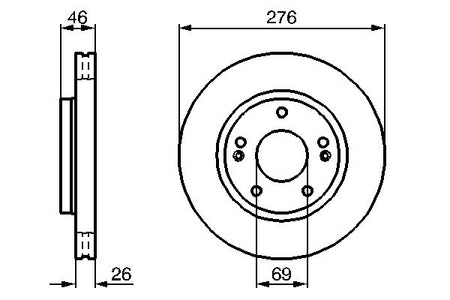 Bosch 0986479124 Brake Disc - 5