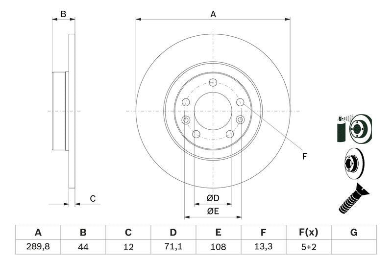 Bosch 0986479130 Brake Disc - 5