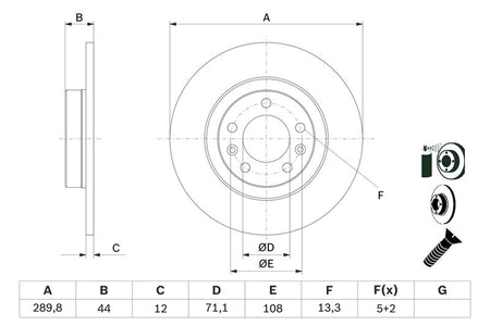 Bosch 0986479130 Brake Disc - 5