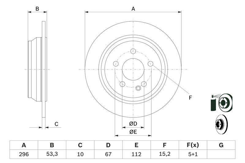 Bosch 0986479138 Brake Disc - 5