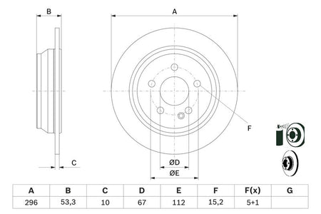 Bosch 0986479138 Brake Disc - 5