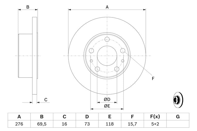 Bosch 0986479163 Brake Disc - 5