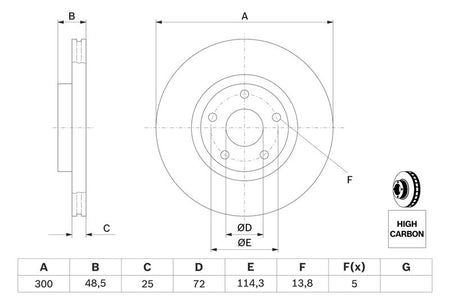 Bosch 0986479183 Brake Disc - 5