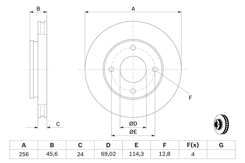 Bosch 0986479187 Brake Disc - 5