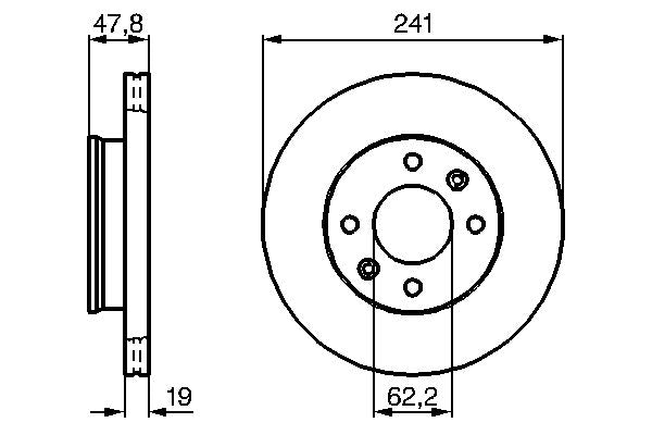 Bosch 0986479206 Brake Disc - 5