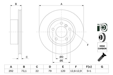 Bosch 0986479214 Brake Disc - 5