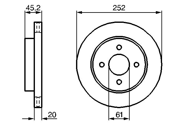 Bosch 0986479238 Brake Disc - 5
