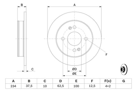 Bosch 0986479256 Brake Disc - 5