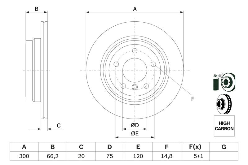 Bosch 0986479263 Brake Disc - 5