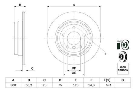 Bosch 0986479263 Brake Disc - 5