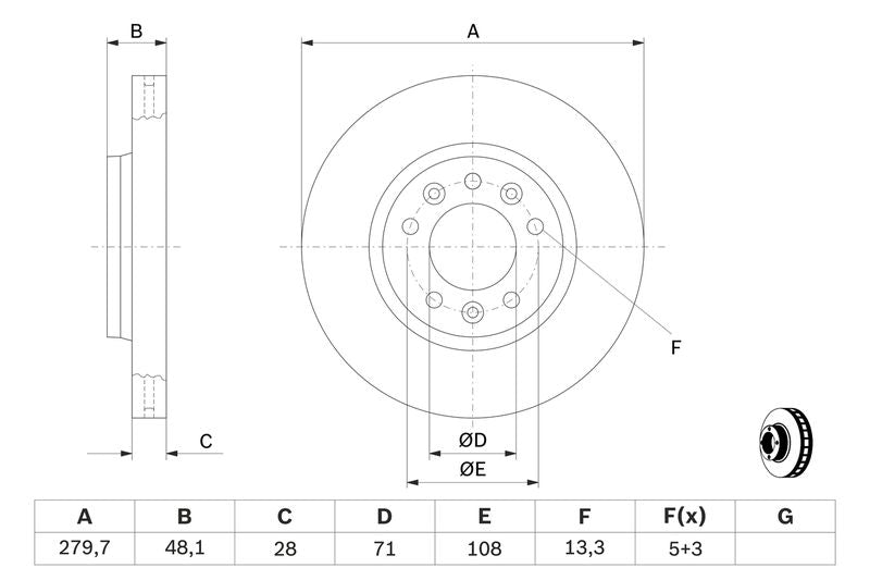 Bosch 0986479266 Brake Disc - 5