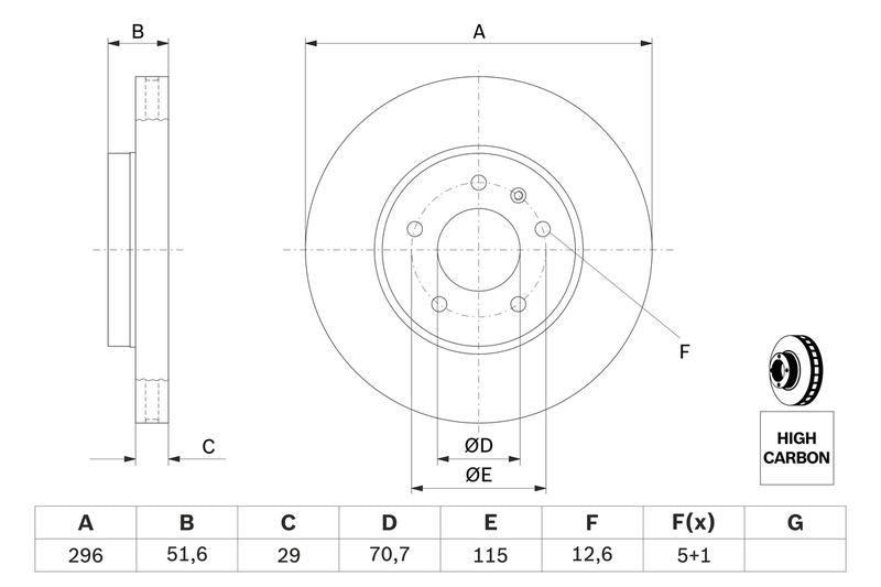 Bosch 0986479267 Brake Disc - 5