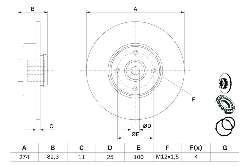 Bosch 0986479270 Brake Disc - 5