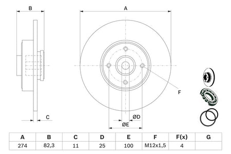 Bosch 0986479270 Brake Disc - 5