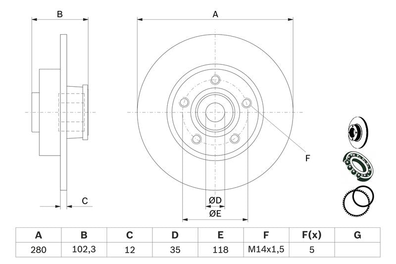 Bosch 0986479271 Brake Disc - 5