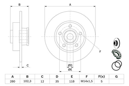 Bosch 0986479271 Brake Disc - 5