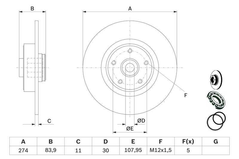 Bosch 0986479273 Brake Disc - 5