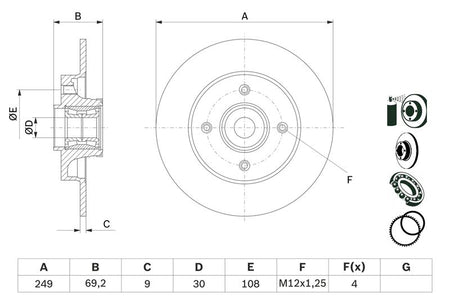 Bosch 0986479275 Brake Disc - 5